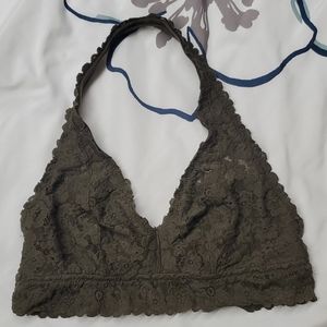 Aerie size Large olive green halter bralette
